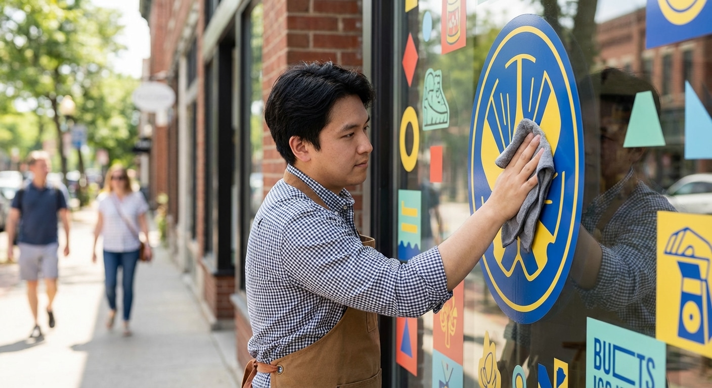 ทริคดูแลป้ายโฆษณาและสติ๊กเกอร์หน้าร้านให้สีสดทนนาน - outdoor-signage-sticker-maintenance