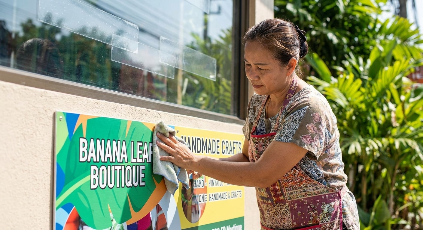 วิธีดูแลป้ายไวนิลและสติ๊กเกอร์ติดกระจกให้สีสด ทนแดดฝน - outdoor-signage-sticker-maintenance