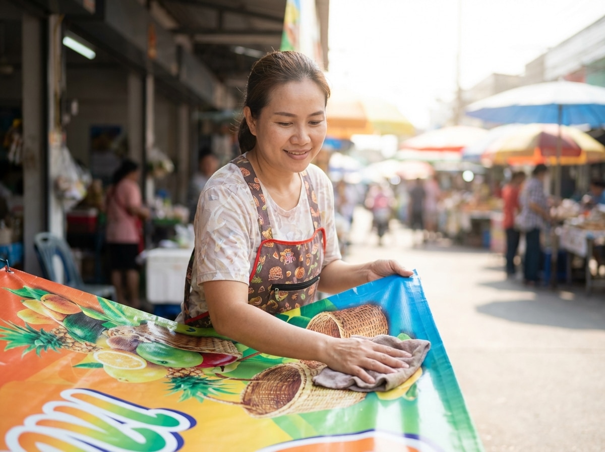 ทริคดูแลป้ายไวนิลและสติ๊กเกอร์ติดกระจกให้สีสวยทนนาน - outdoor-signage-sticker-maintenance