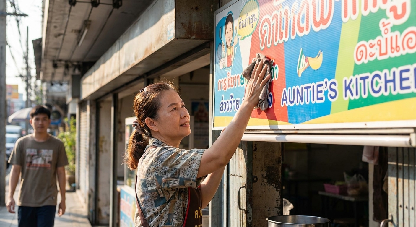 วิธีดูแลป้ายไวนิลและสติ๊กเกอร์หน้าร้านให้สีสด ทนแดดทนฝน - outdoor-signage-vinyl-maintenance