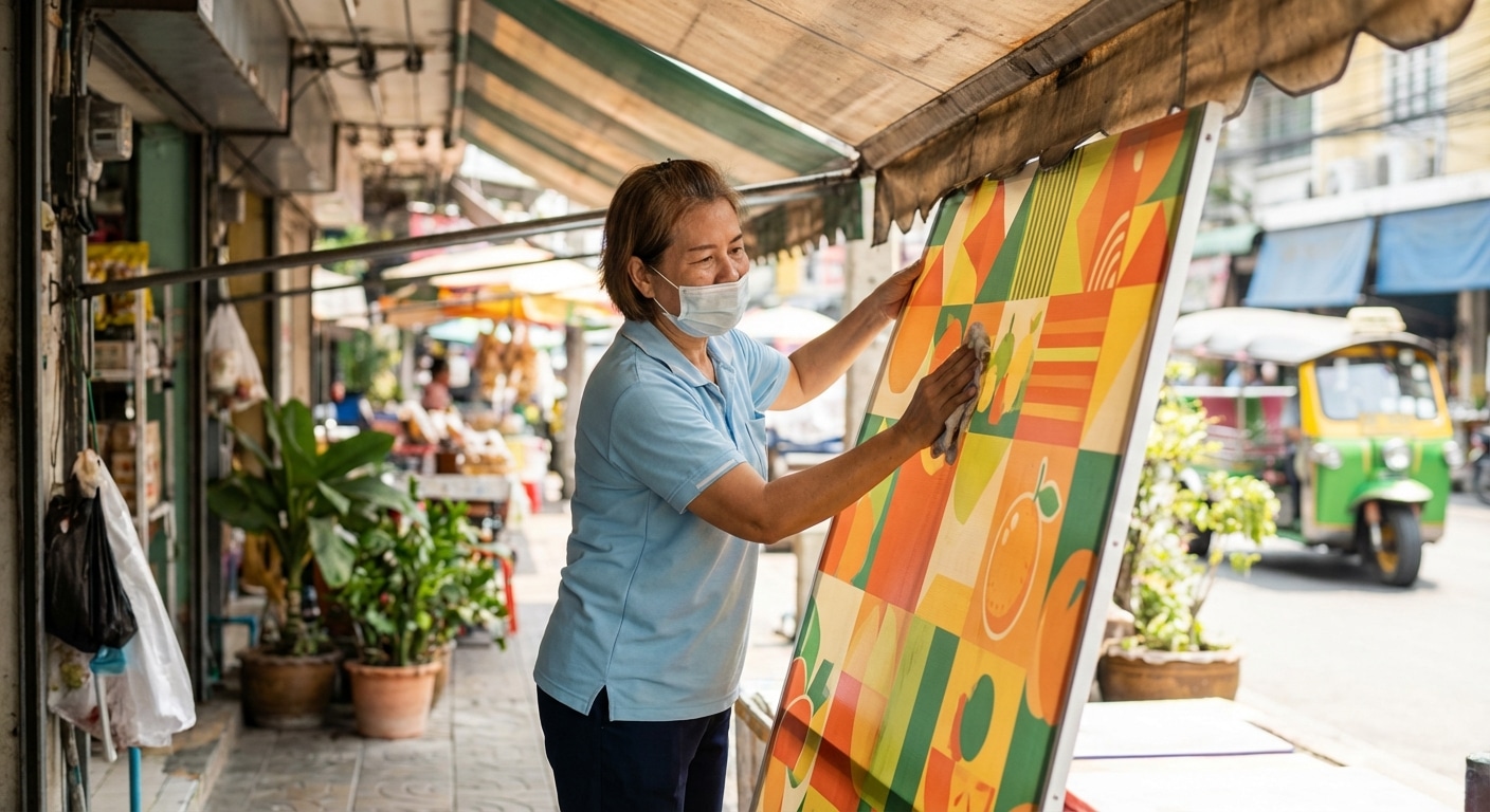 เคล็ดลับดูแลป้ายไวนิลและสติ๊กเกอร์ ท้าแดดเมืองไทยสีไม่ซีด - outdoor-signage-vinyl-maintenance-tips