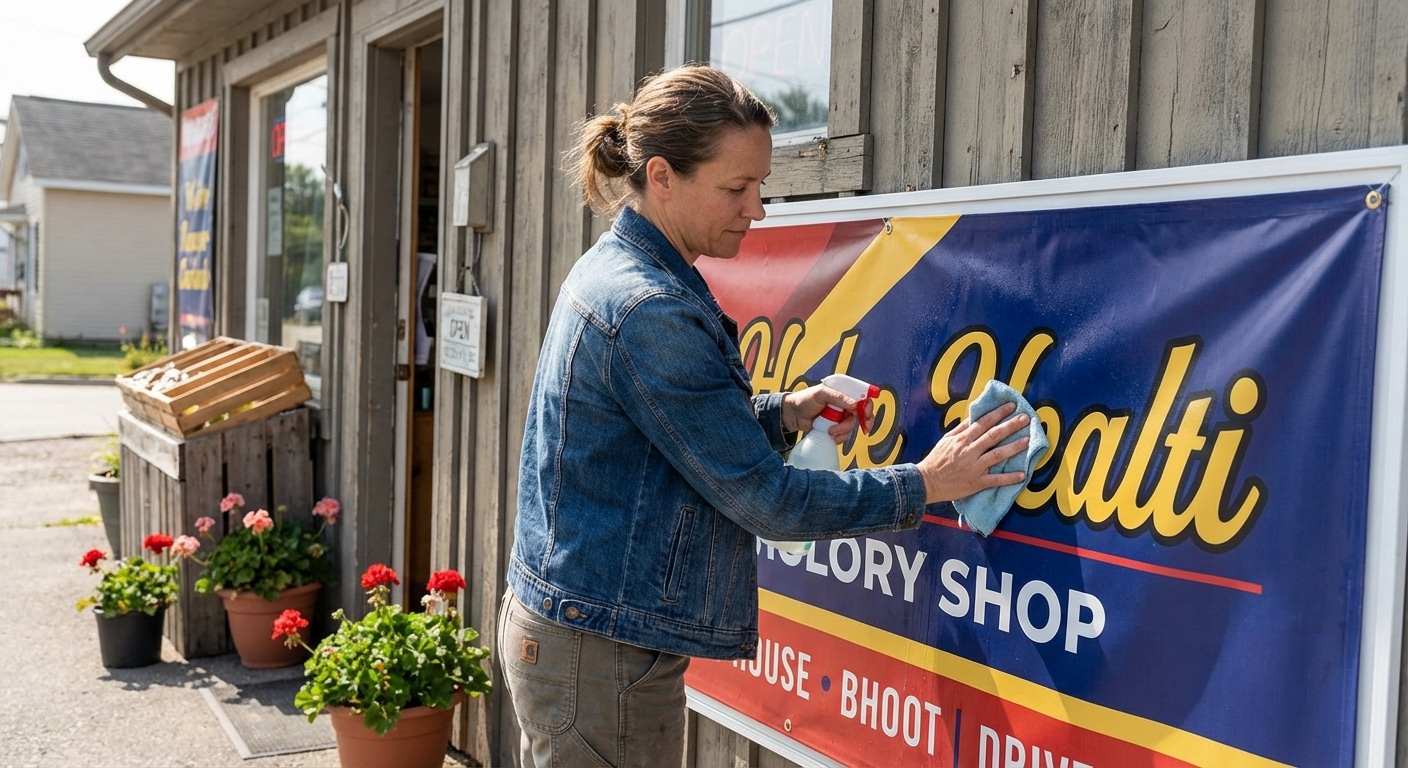 วิธีดูแลป้ายโฆษณาและป้ายไวนิลให้สีสดทนทานตลอดปี - outdoor-vinyl-banner-maintenance