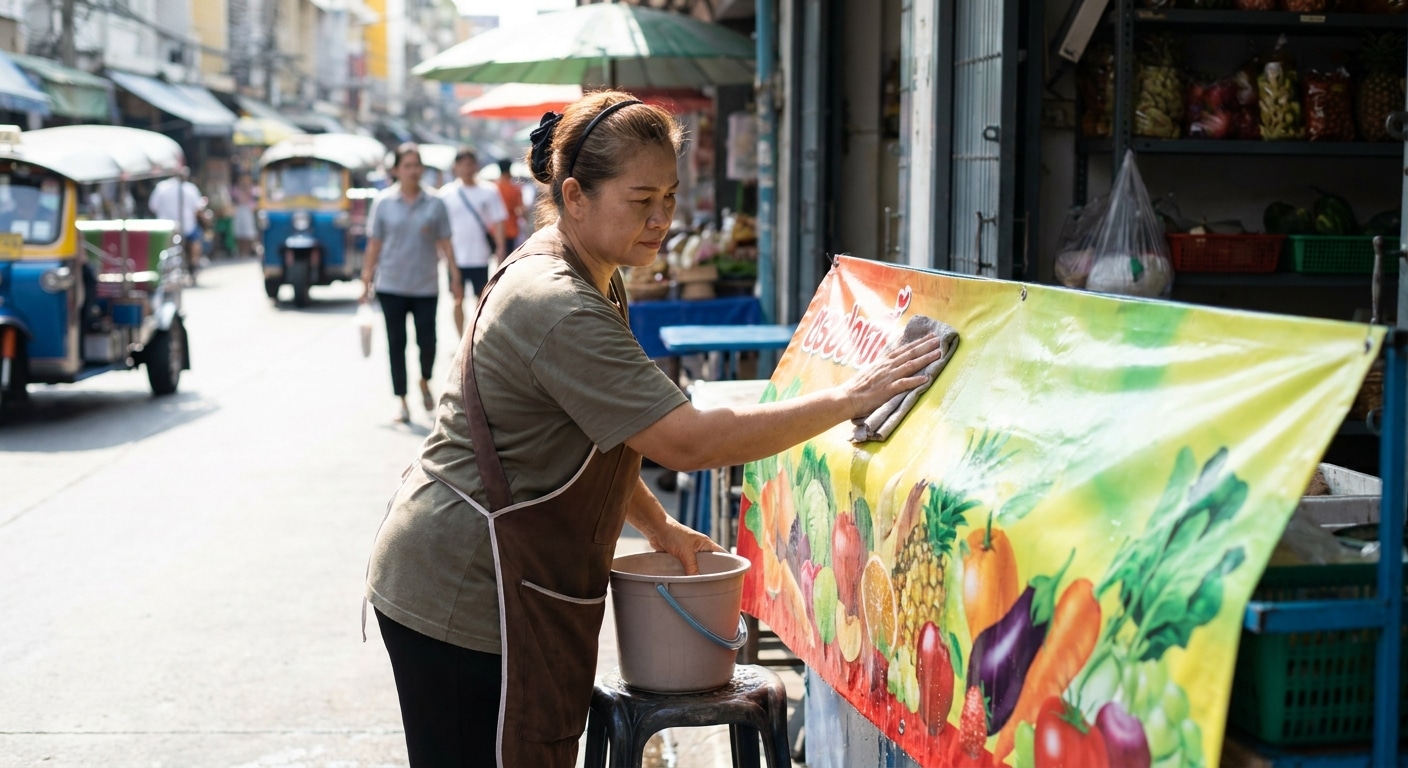 วิธีดูแลป้ายไวนิลให้สีสด ทนแดดทนฝน ยืดอายุใช้งาน - outdoor-vinyl-banner-maintenance