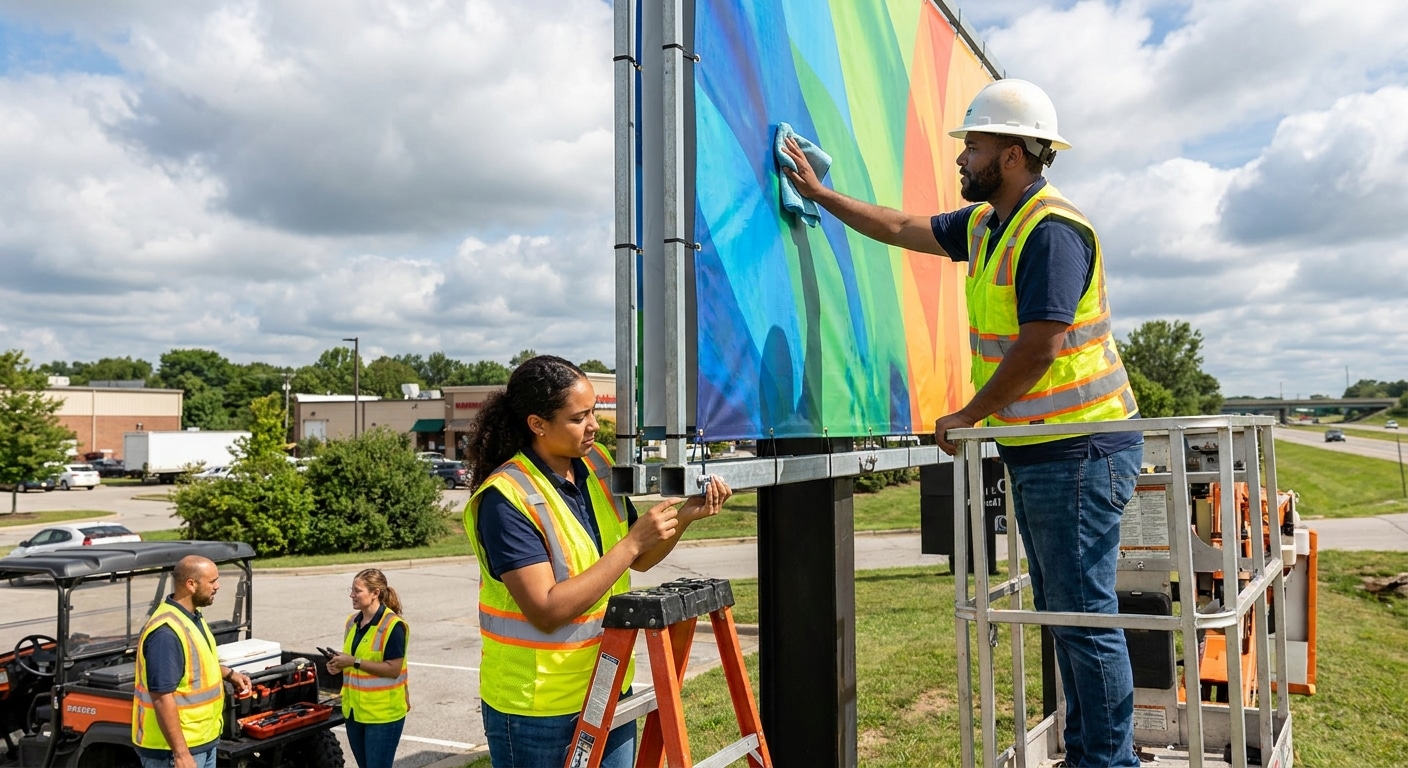 วิธีดูแลป้ายโฆษณาและป้ายไวนิลให้สีสดทนทาน ยืดอายุการใช้งาน - outdoor-vinyl-banner-maintenance
