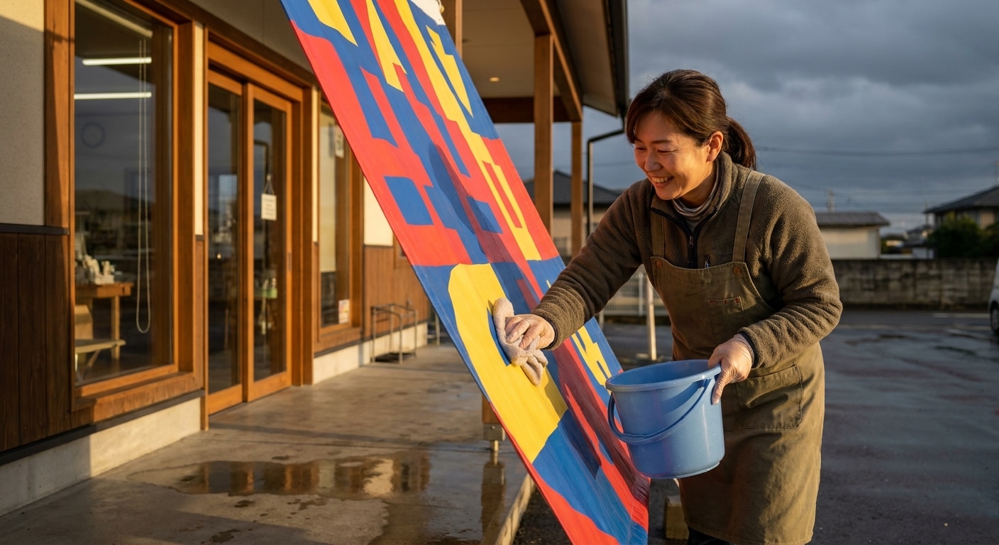 ทริคดูแลป้ายไวนิลหน้าร้านให้สีสด ทนแดดทนฝน ไม่ซีดไว - outdoor-vinyl-banner-maintenance