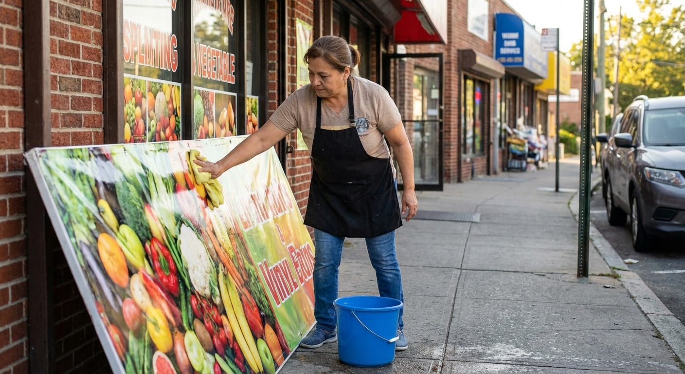 วิธีดูแลป้ายไวนิลหน้าร้าน ให้สีสดทนทาน ไม่ซีดจางไว - outdoor-vinyl-banner-maintenance