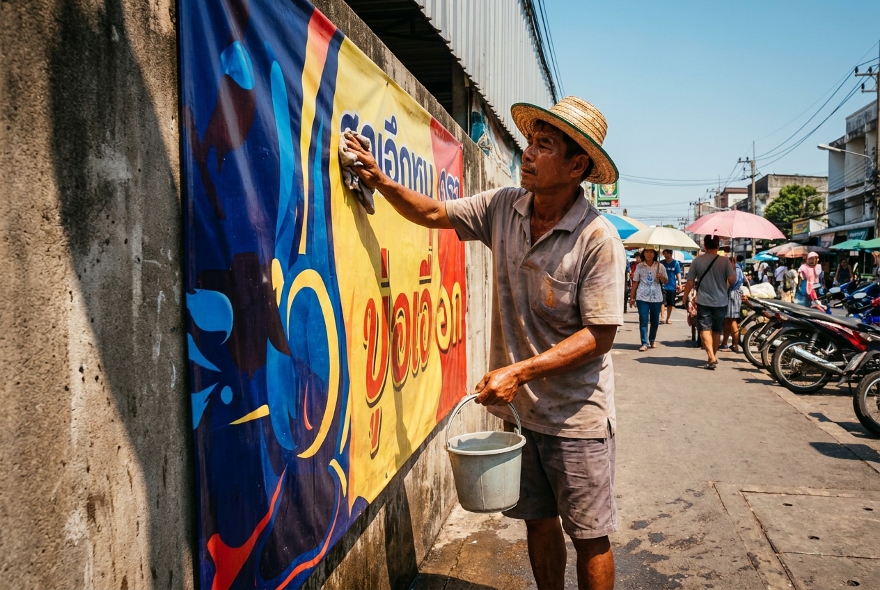 วิธีดูแลป้ายไวนิลกลางแจ้ง รับมือแดดหน้าร้อนปี 2026 - outdoor-vinyl-maintenance-tips