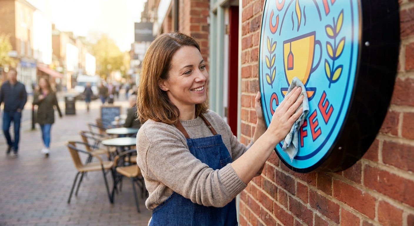 ทริคดูแลป้ายไวนิลหน้าร้าน ให้สีสดคมชัด ทนแดดทนฝน - outdoor-vinyl-sign-maintenance