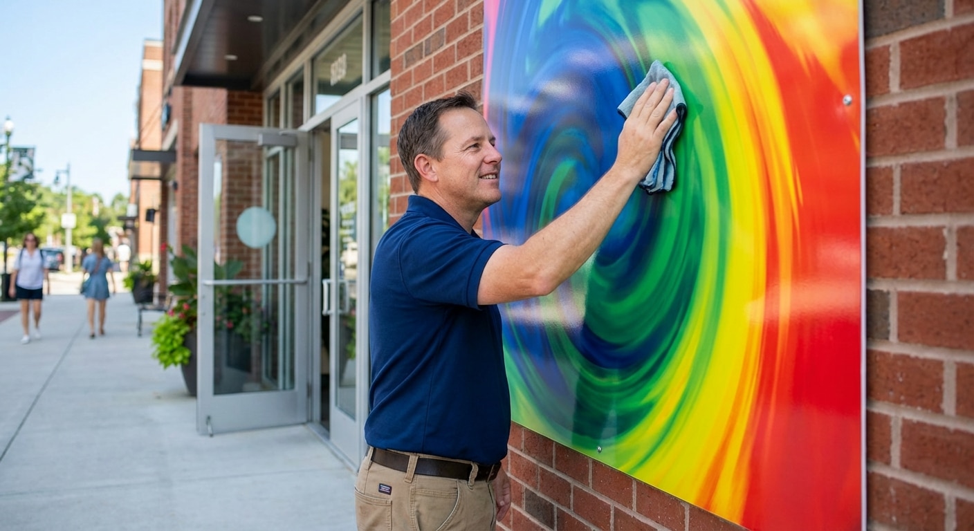 5 วิธีดูแลป้ายไวนิลกลางแจ้งให้สีสด ทนแดด ทนฝน - outdoor-vinyl-signage-maintenance