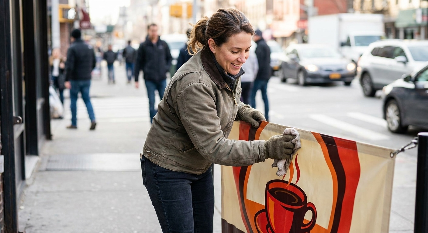 วิธีดูแลป้ายโฆษณาและป้ายไวนิลให้สีสด ทนแดดทนฝนยาวนาน - outdoor-vinyl-signage-maintenance