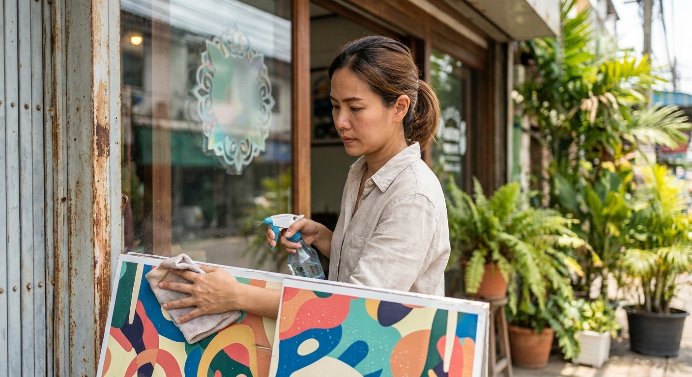 ทริคดูแลป้ายไวนิลและสติ๊กเกอร์ให้สีสดทนแดด ยืดอายุใช้งาน - outdoor-vinyl-sticker-care