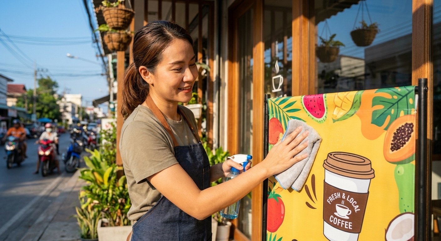 เคล็ดลับดูแลป้ายไวนิลและสติ๊กเกอร์ให้สีสดสู้แดด - outdoor-vinyl-sticker-care