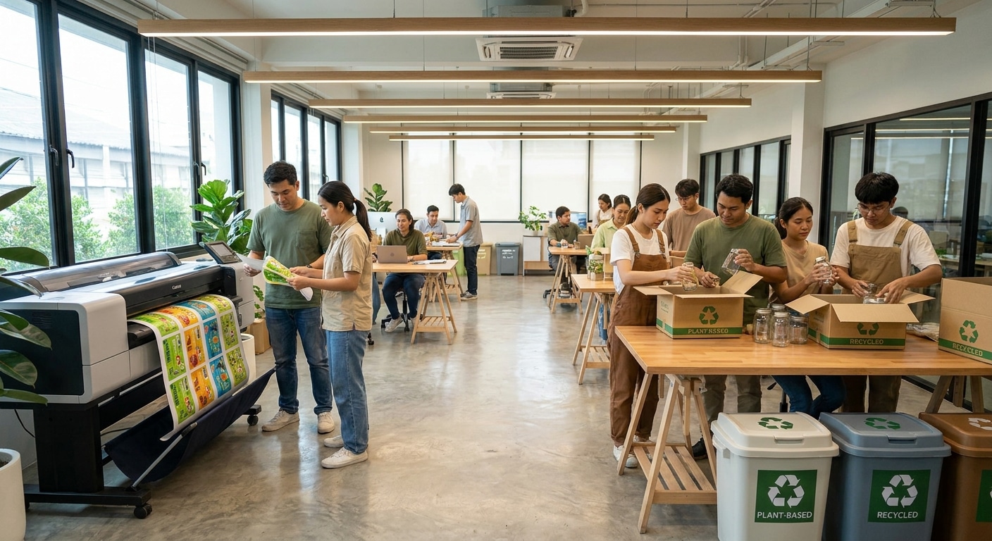 อัปเดตเทรนด์พิมพ์ฉลาก 2026 แพ็กเกจจิ้งรักษ์โลกมาแรง! - packaging-label-eco-trend-2026