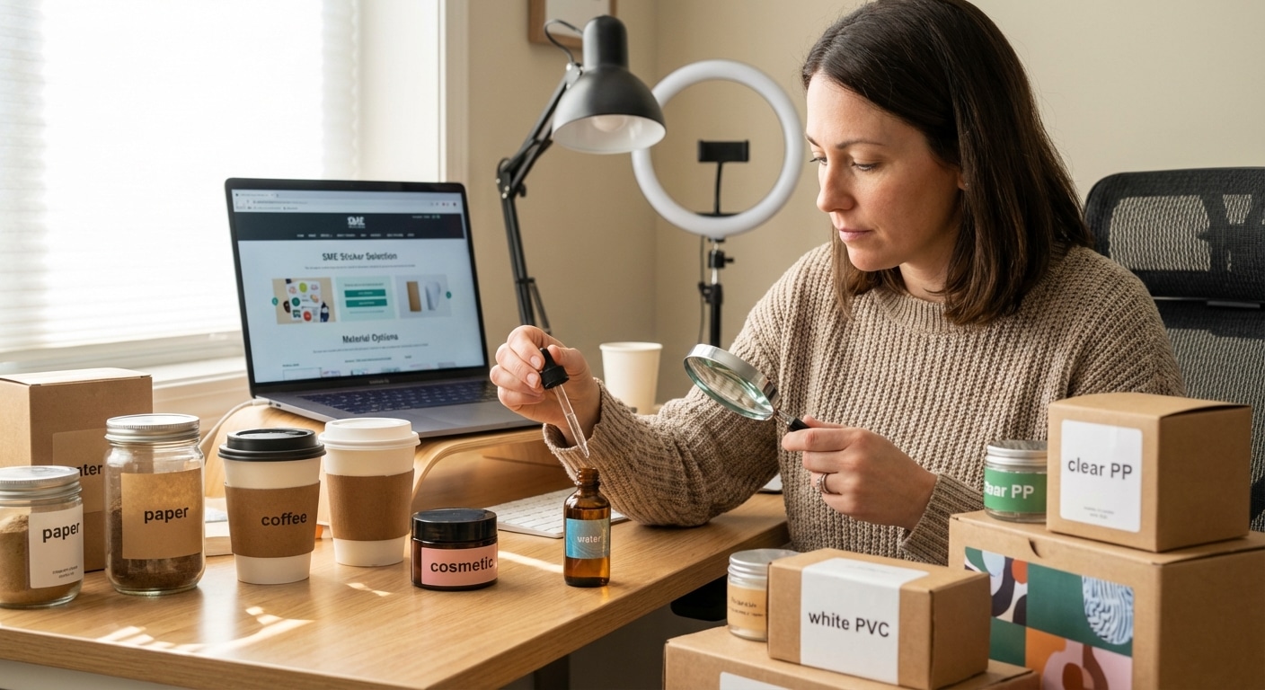 กระดาษ PP PVC สติ๊กเกอร์แบบไหนกันน้ำ? คู่มือฉบับ SME - paper-pp-pvc-sticker-guide