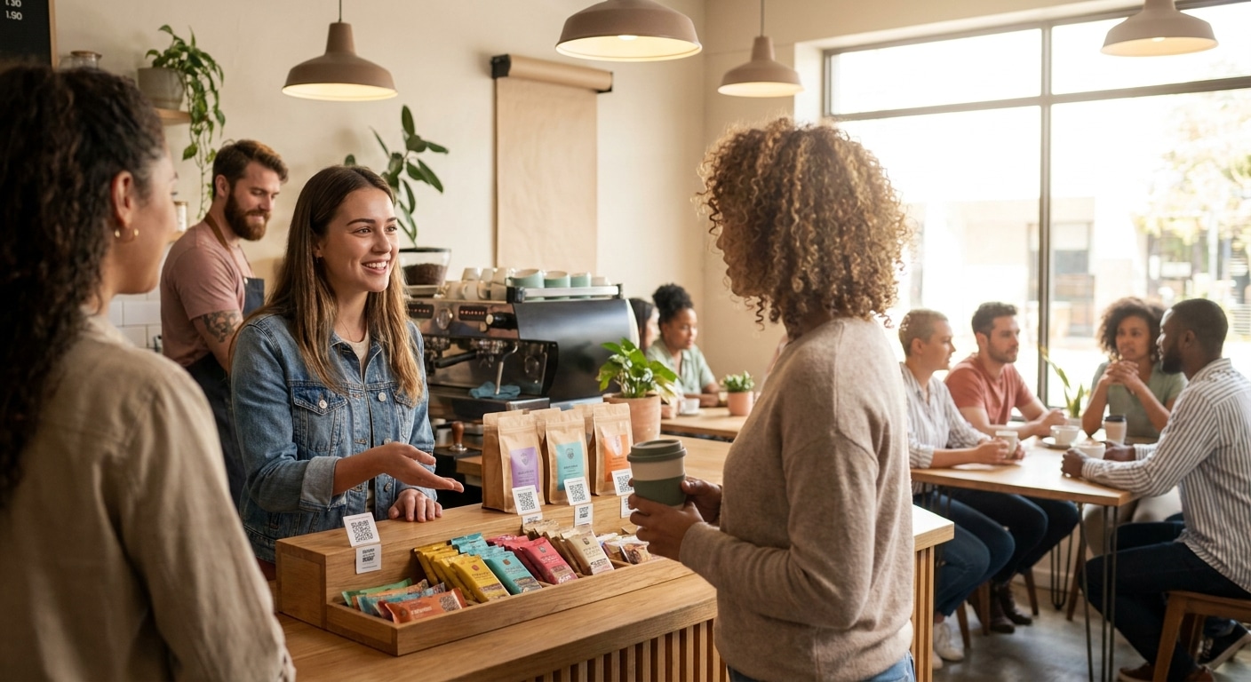 เพิ่มยอดขายด้วยสติ๊กเกอร์ QR Code เชื่อม O2O ให้ปัง! - qr-code-sticker-marketing