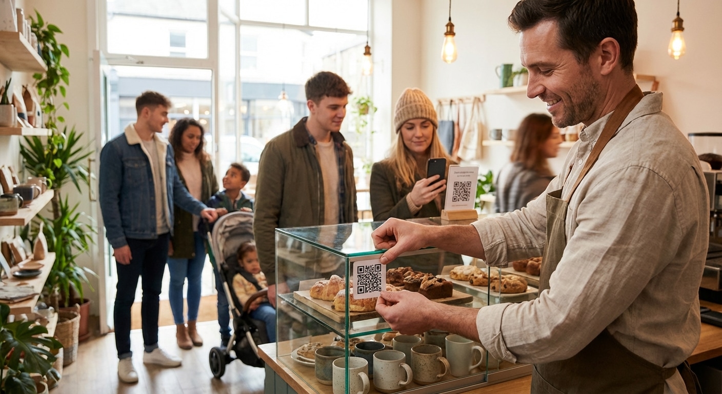 สติ๊กเกอร์ QR Code ดึงลูกค้าออฟไลน์สู่ออนไลน์ฉบับ SME - qr-code-sticker-marketing-sme