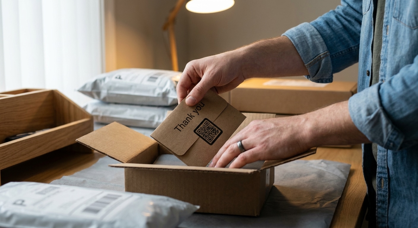 การ์ดขอบคุณติด QR Code: เทคนิคเพิ่มยอดขายที่ SME ต้องรู้ - qr-code-thank-you-card-marketing