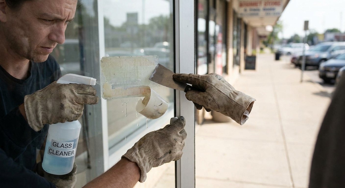 เทคนิคลอกสติ๊กเกอร์ติดกระจก ไม่ทิ้งคราบกาว ทำเองได้ง่ายๆ - remove-glass-sticker-no-residue