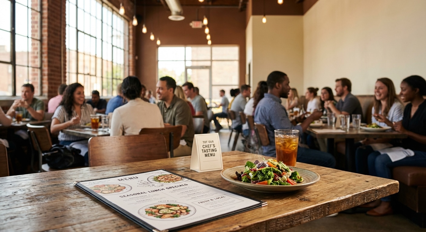 เมนูและป้ายตั้งโต๊ะ ตัวช่วยอัปเซลล์ร้านอาหารให้ยอดปัง - restaurant-menu-upsell-marketing