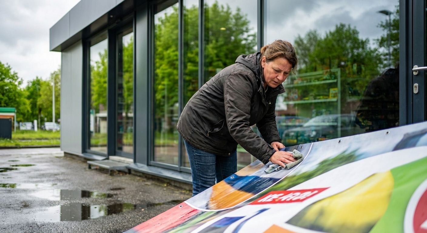 วิธีดูแลป้ายโฆษณาและสติ๊กเกอร์ให้ทนแดดฝนปี 2026 - signage-sticker-maintenance-tips-2026