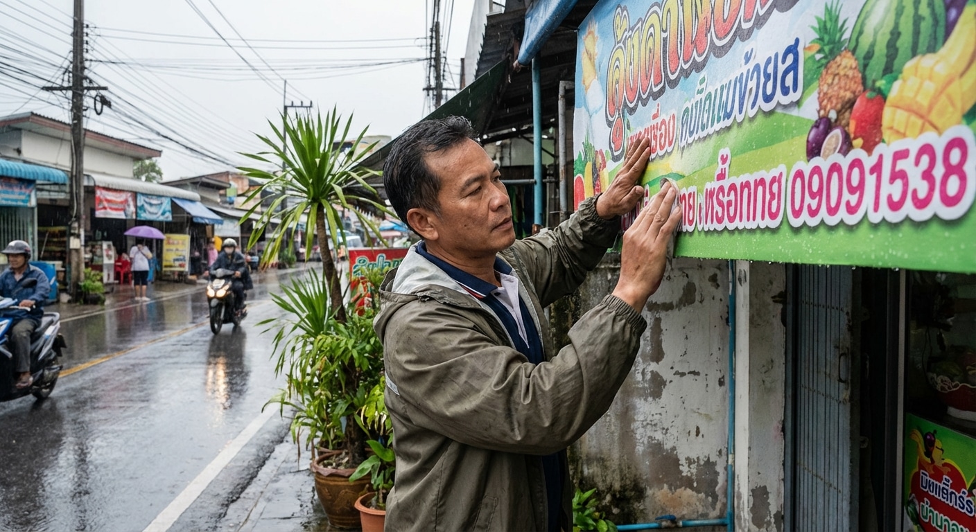 รับมือหน้าฝน 2026: ทริคดูแลป้ายโฆษณาและสติ๊กเกอร์ให้สีสด - signage-sticker-maintenance-tips
