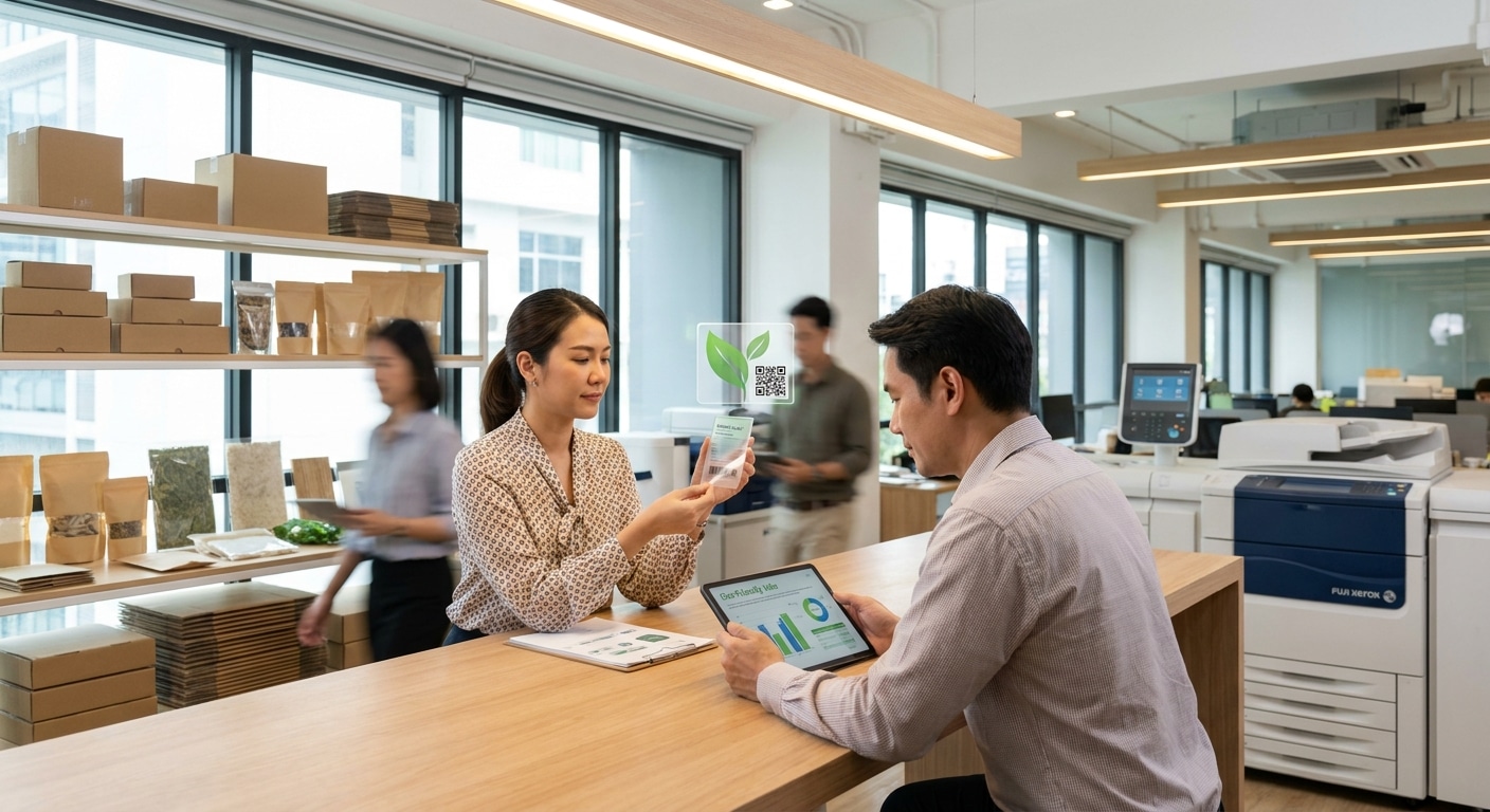 เทรนด์สื่อสิ่งพิมพ์ 2026: นวัตกรรมฉลากอัจฉริยะรักษ์โลก - smart-eco-label-trends-2026