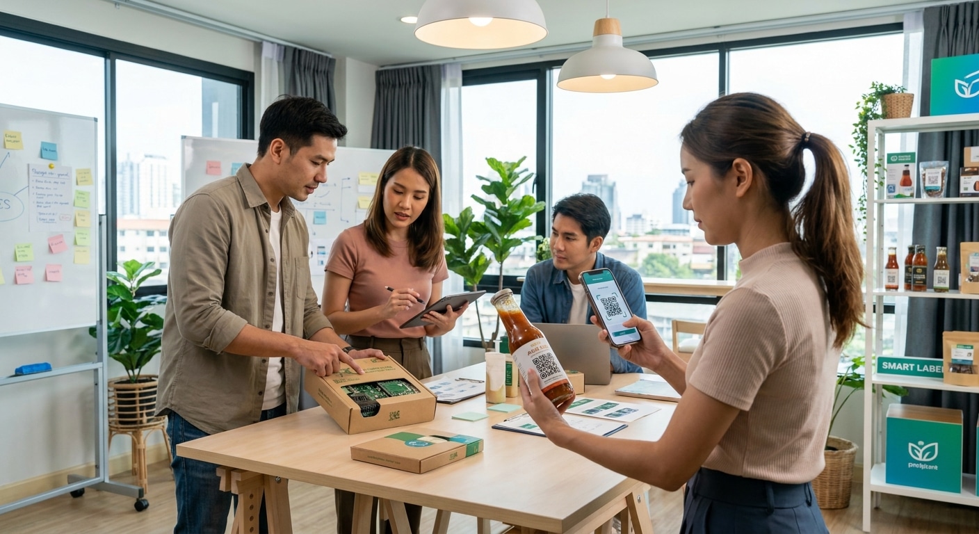 เทรนด์ 2026! พิมพ์ฉลากสินค้าใส่ QR Code ยกระดับแบรนด์ SME - smart-packaging-qr-code-trend