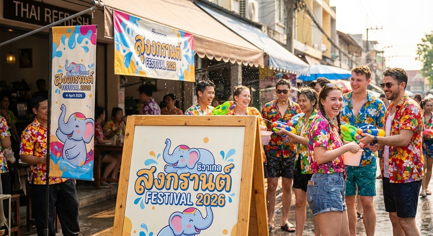 กระตุ้นยอดขายรับสงกรานต์ 2026 ด้วยป้ายสแตนดี้และไวนิล - songkran-standee-vinyl-marketing-tips