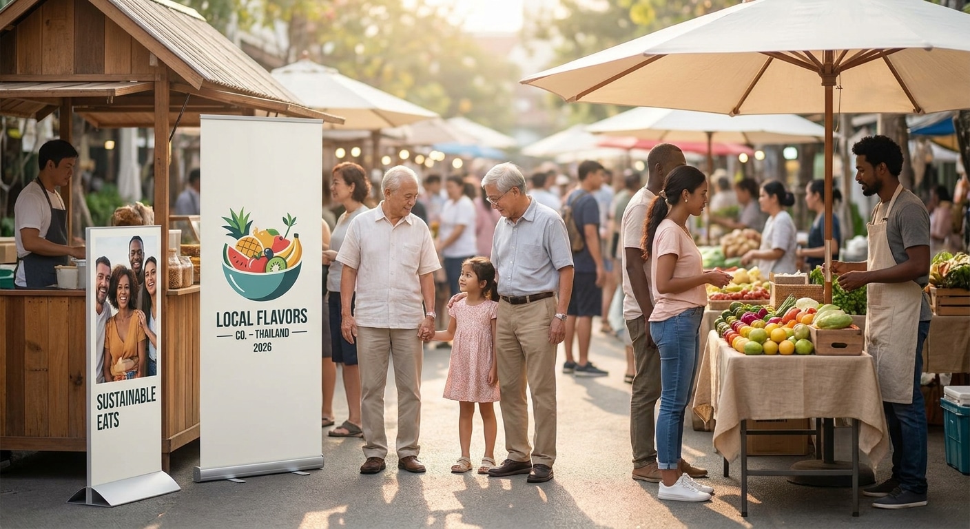 เทคนิคจัดป้าย Standee และ Roll-up ดึงลูกค้าเข้าร้านปี 2026 - standee-rollup-marketing-tips