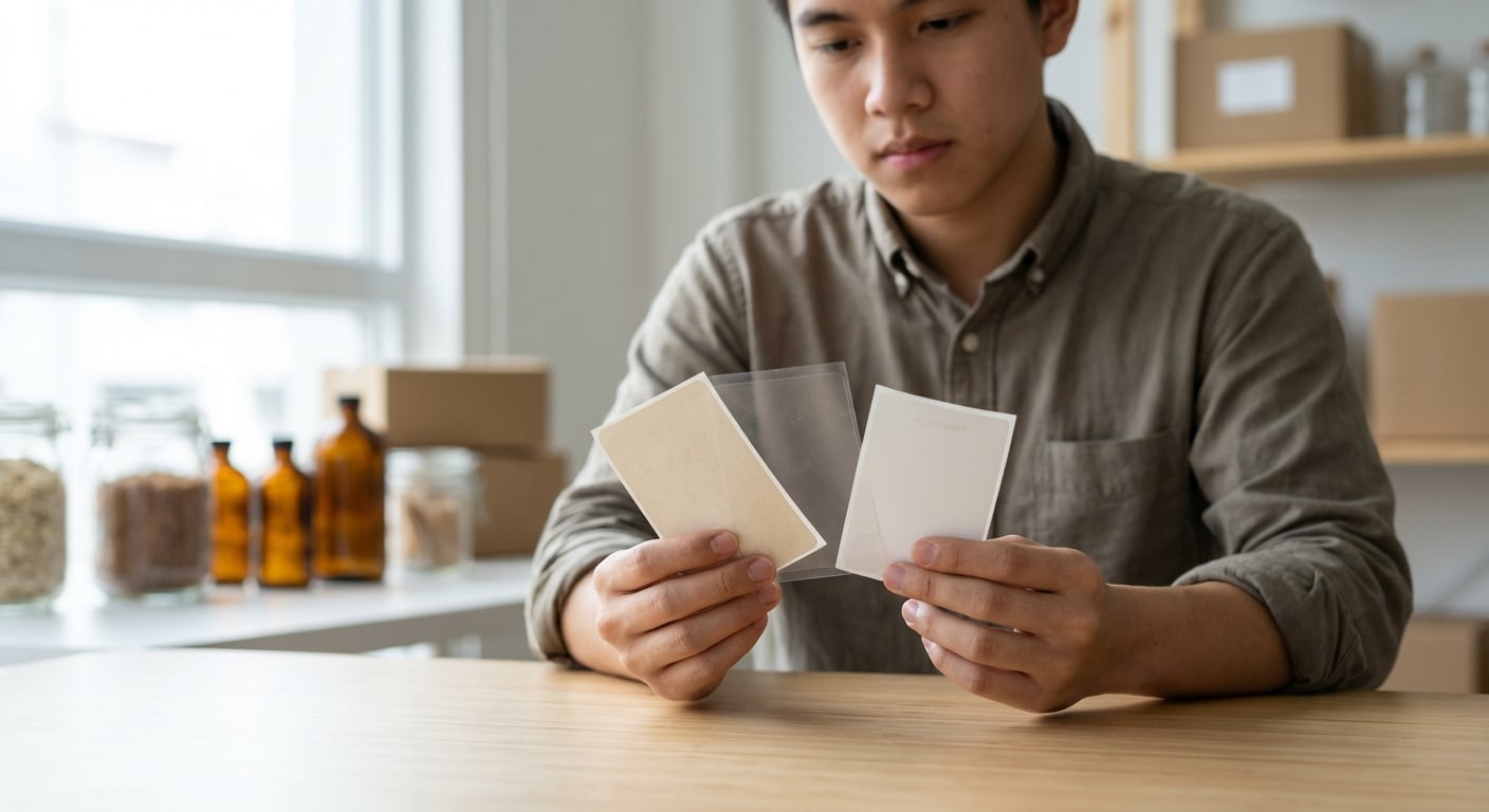 กระดาษ vs PP vs PVC เลือกสติ๊กเกอร์ติดสินค้าแบบไหนดี? - sticker-material-guide-sme