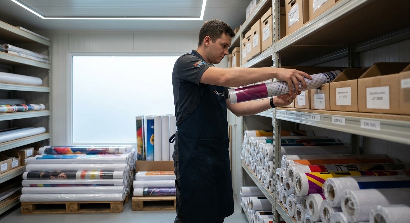 วิธีรักษาสติ๊กเกอร์และป้ายไวนิลให้สีสวย กาวแน่นทนนาน - sticker-vinyl-storage-tips