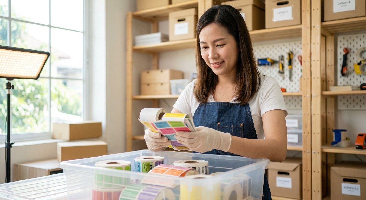 วิธีเก็บรักษาสติ๊กเกอร์ฉลากสินค้า ให้กาวเหนียว ไม่ลอกร่อน - store-sticker-labels-long-lasting