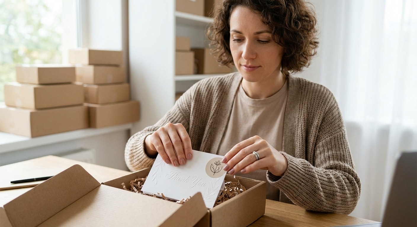 สติ๊กเกอร์และนามบัตร: ทริคสร้าง Unboxing ให้ลูกค้าซื้อซ้ำ - unboxing-experience-sticker-business-card