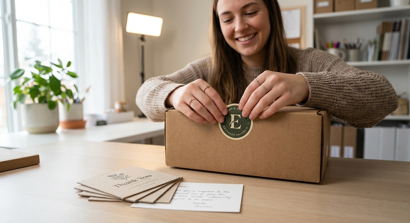 สติ๊กเกอร์และนามบัตร: อาวุธลับทำ Unboxing ดึงลูกค้าซื้อซ้ำ - unboxing-experience-sticker-marketing