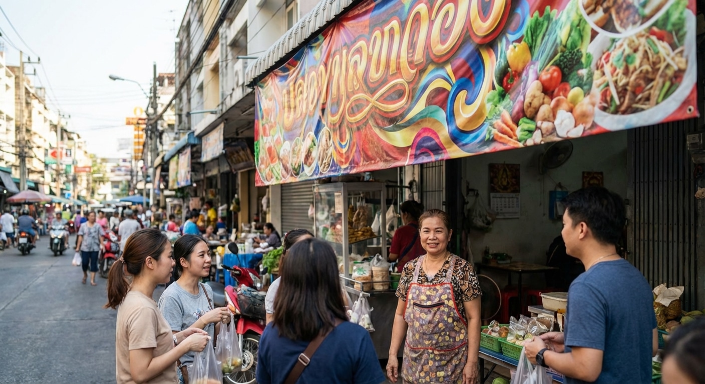 ออกแบบป้ายไวนิลอย่างไรให้ดึงดูดลูกค้าใน 3 วินาที - vinyl-banner-design-marketing