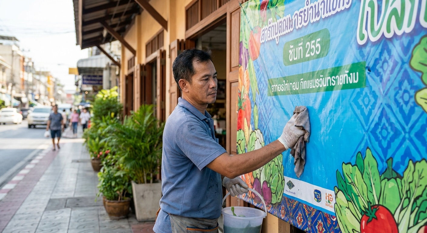 วิธีดูแลป้ายไวนิลและป้ายหน้าร้านให้สีสด ทนแดดทนฝน - vinyl-banner-maintenance-tips