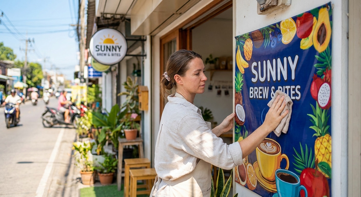 วิธีดูแลป้ายไวนิลให้สีสดทนแดด ยืดอายุใช้งานฉบับ SME - vinyl-banner-maintenance-tips