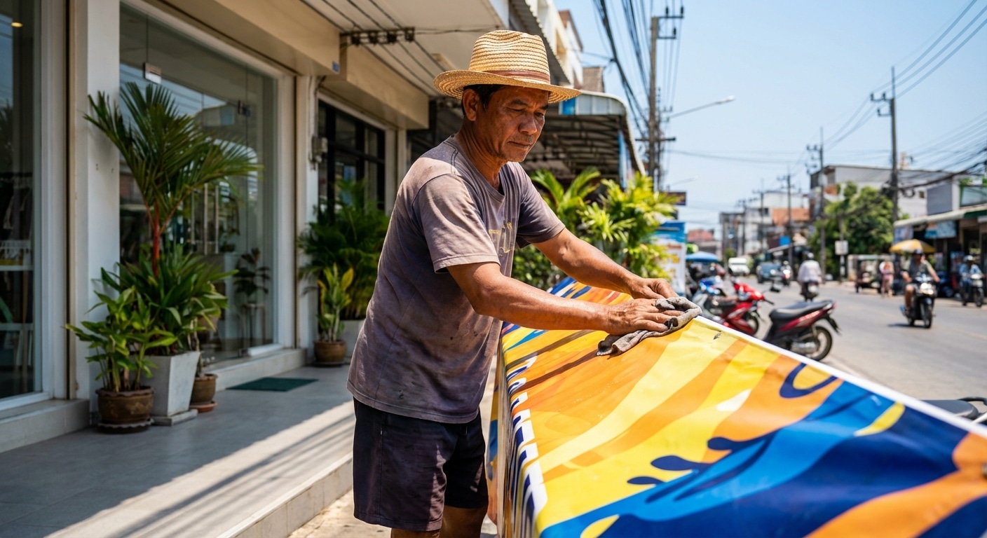 ทริคดูแลป้ายไวนิลสู้แดดไทย ยืดอายุการใช้งานคุ้มค่า - vinyl-banner-maintenance-tips