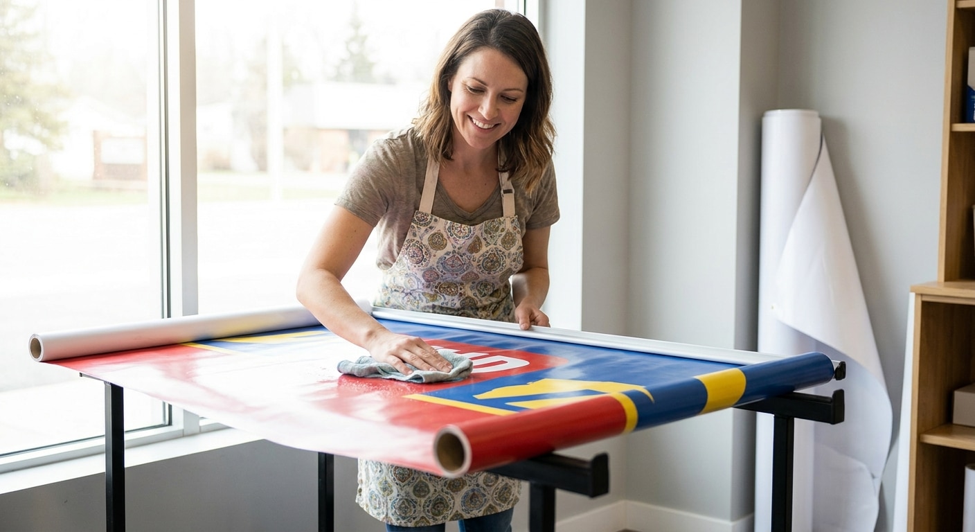 ทริคดูแลป้ายไวนิล-โรลอัพ ให้สีสดทนทาน ใช้งานคุ้มข้ามปี - vinyl-rollup-maintenance-tips