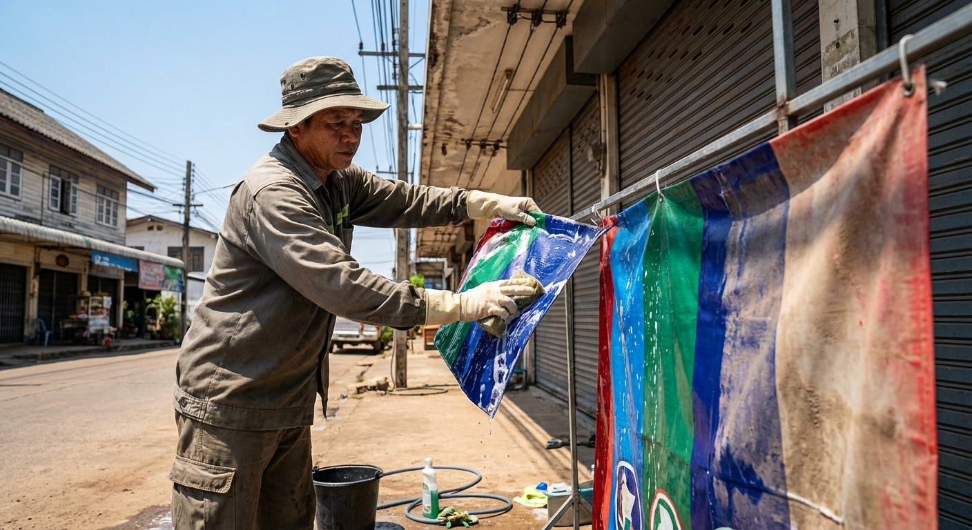 เคล็ดลับดูแลป้ายไวนิลกลางแจ้ง ยืดอายุใช้งาน สีสดทนแดด - vinyl-sign-maintenance-tips