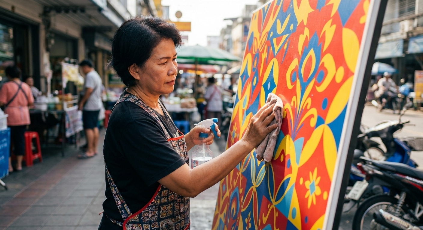 ทริคดูแลป้ายไวนิลหน้าร้านให้สีสดทนแดด ยืดอายุใช้งาน - vinyl-sign-maintenance-tips