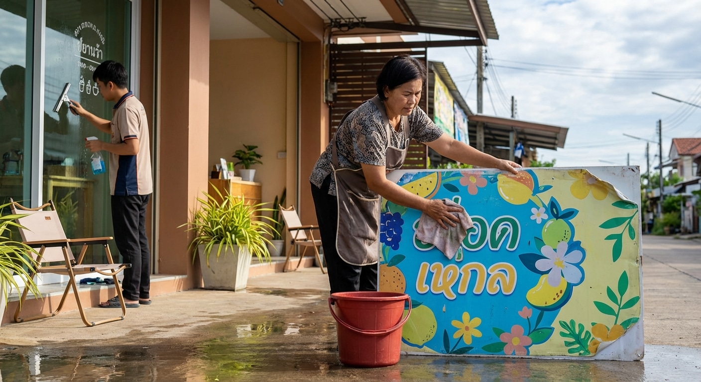 เคล็ดลับดูแลป้ายไวนิลและสติ๊กเกอร์หน้าร้านให้สีสดทนนาน - vinyl-sign-maintenance-tips-sme