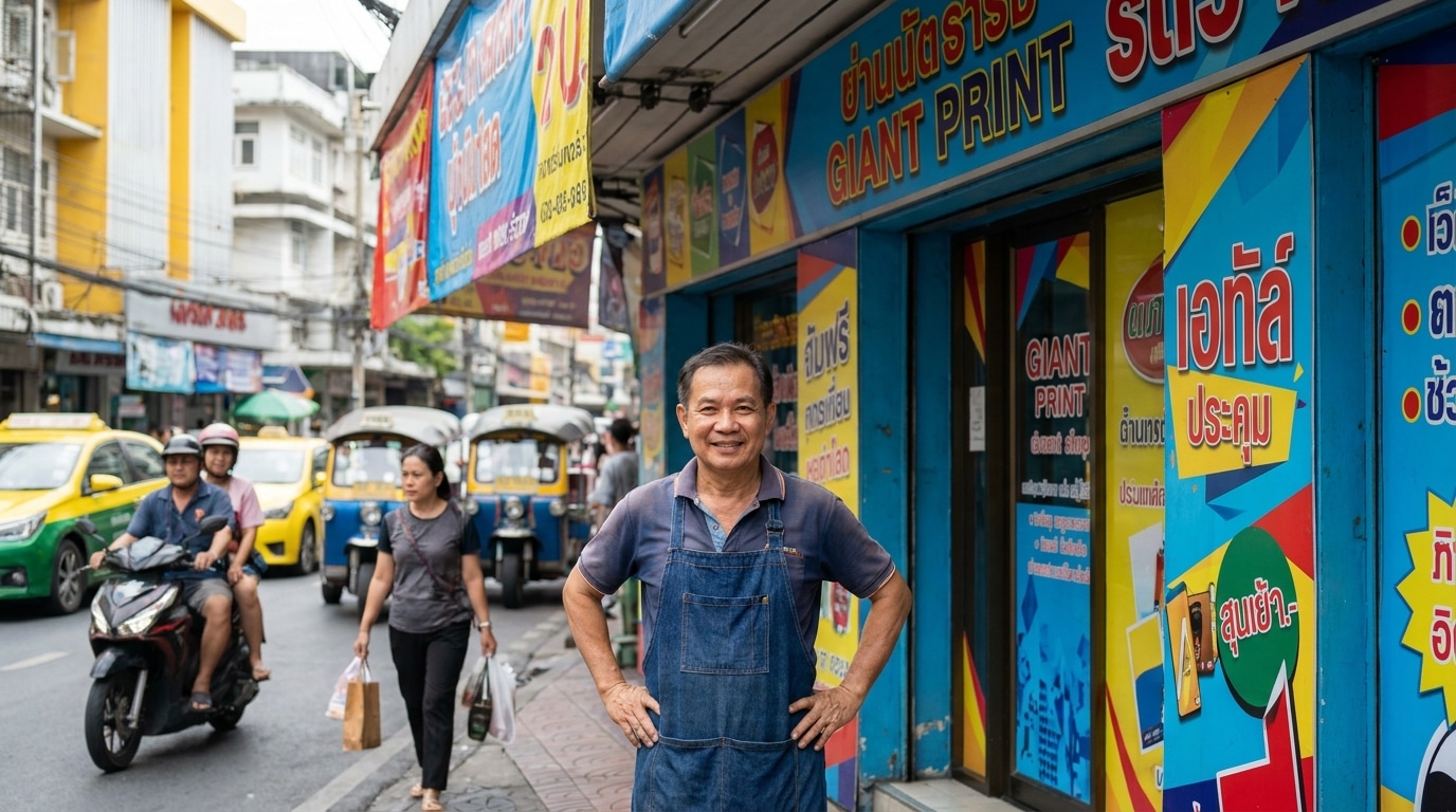 เทคนิคออกแบบป้ายไวนิลหน้าร้าน SME ให้ดึงดูดลูกค้าสะดุดตา - vinyl-signage-design-sme