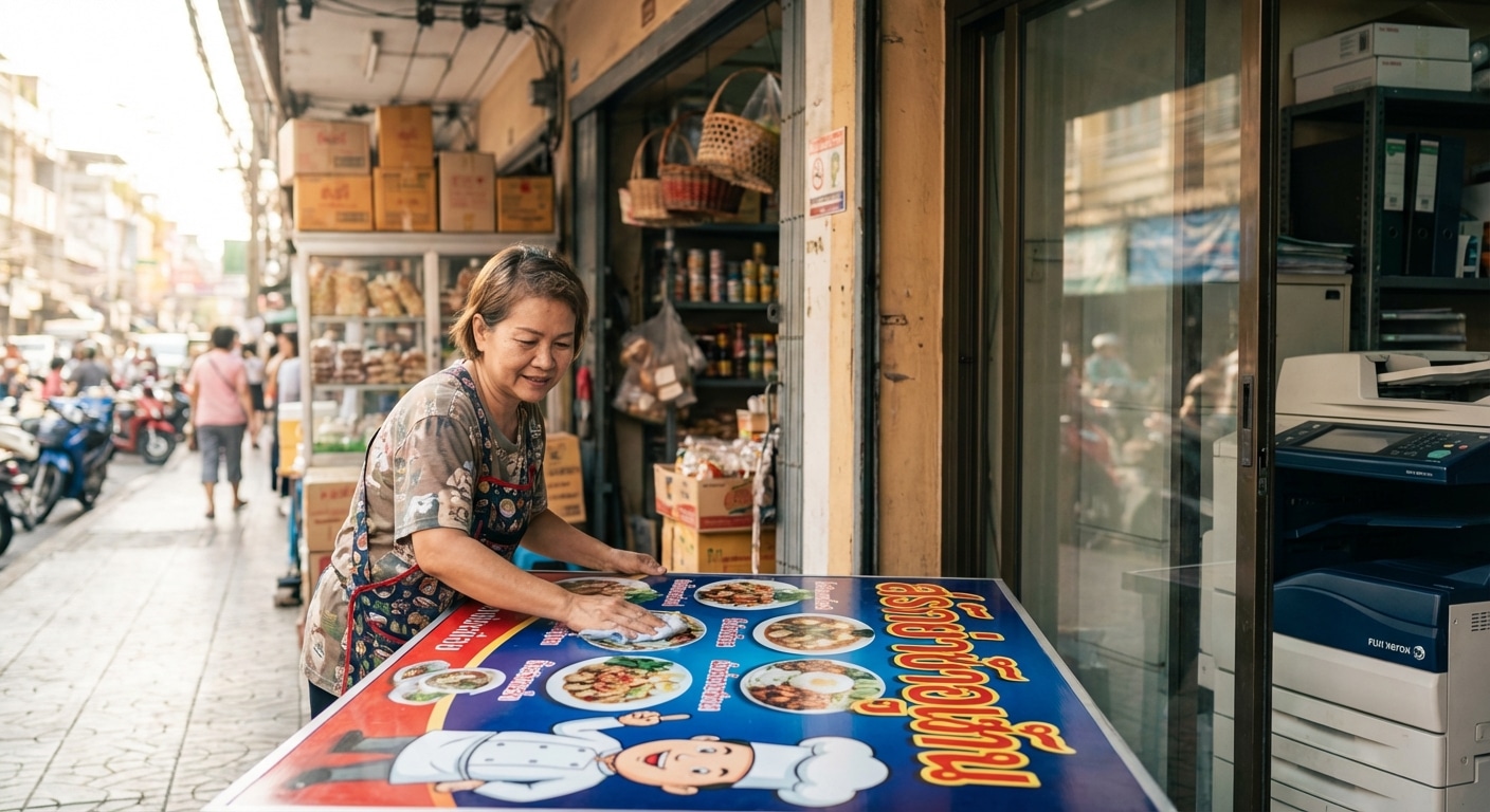 วิธีดูแลป้ายไวนิลและป้ายโฆษณาหน้าร้านให้สีสดทนแดดทนฝน - vinyl-signage-maintenance-tips