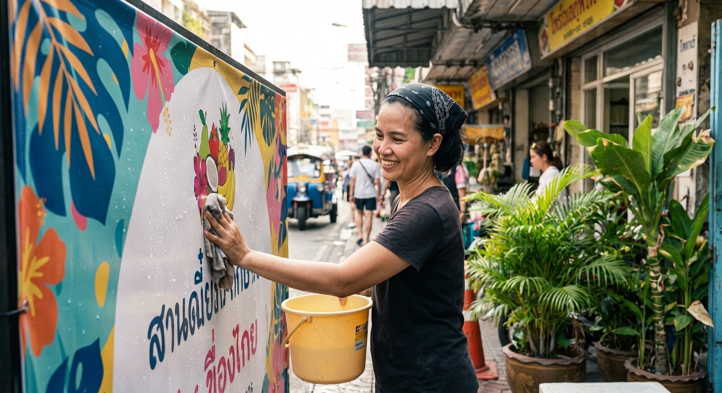 วิธีดูแลป้ายไวนิลให้สีสด ทนแดดเมืองไทย ยืดอายุใช้งาน - vinyl-signage-maintenance-tips