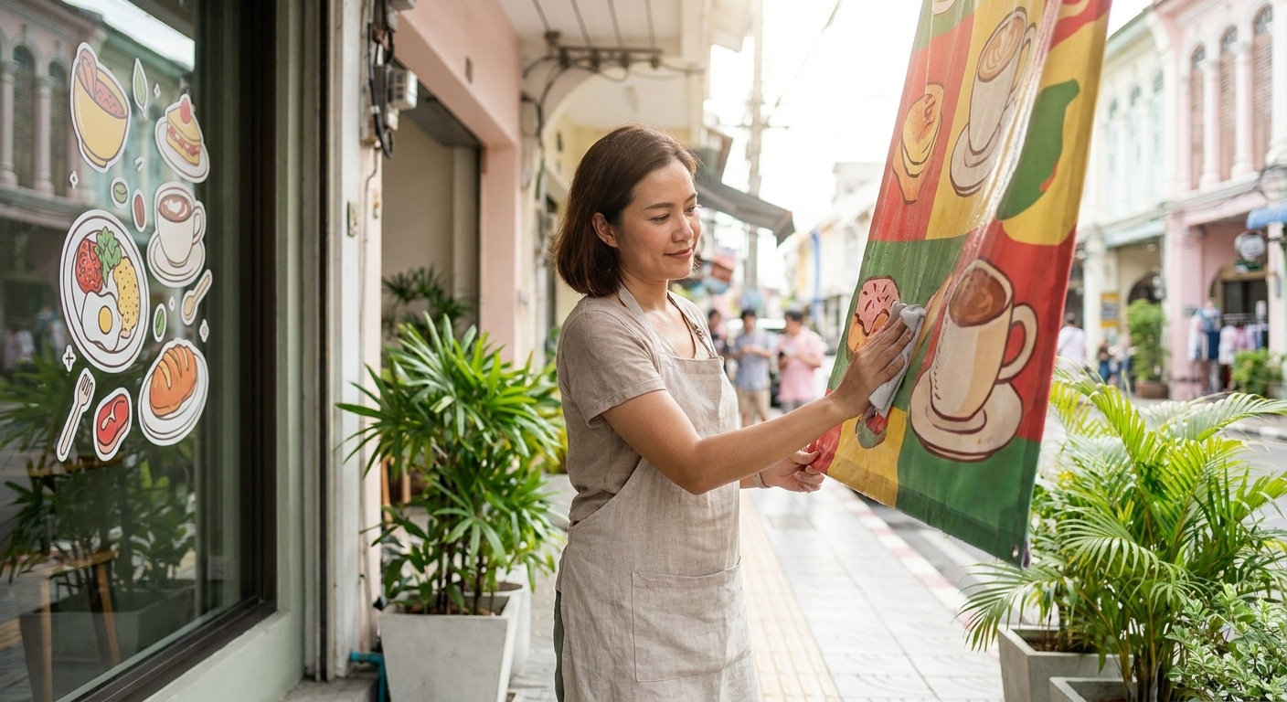 วิธีดูแลป้ายไวนิลและสติ๊กเกอร์ติดกระจกให้สีสดทนแดดทนฝน - vinyl-sticker-maintenance-guide