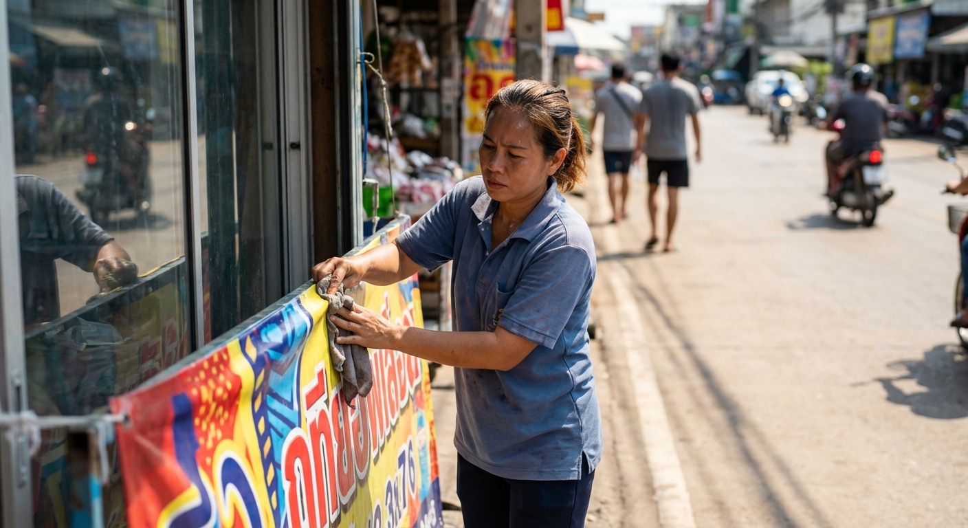 เคล็ดลับดูแลป้ายไวนิลและสติ๊กเกอร์หน้าร้าน สู้แดดหน้าร้อน - vinyl-sticker-maintenance-summer