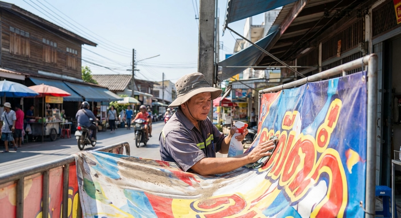 วิธีดูแลป้ายไวนิลและสติ๊กเกอร์ให้สีสดทนแดดทนฝน - vinyl-sticker-maintenance-tips
