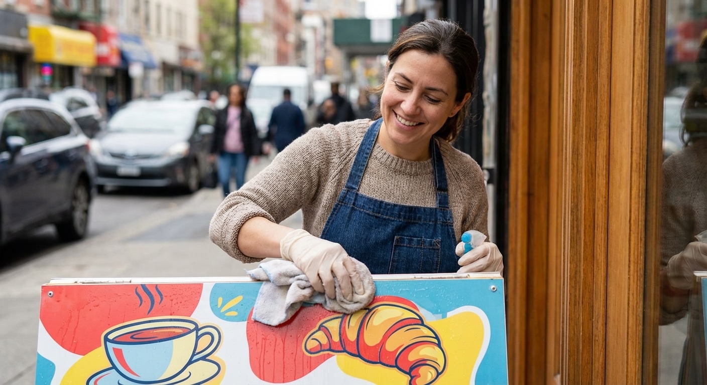 เคล็ดลับดูแลป้ายไวนิลและสติ๊กเกอร์หน้าร้านให้สีสดทนนาน - vinyl-sticker-maintenance-tips