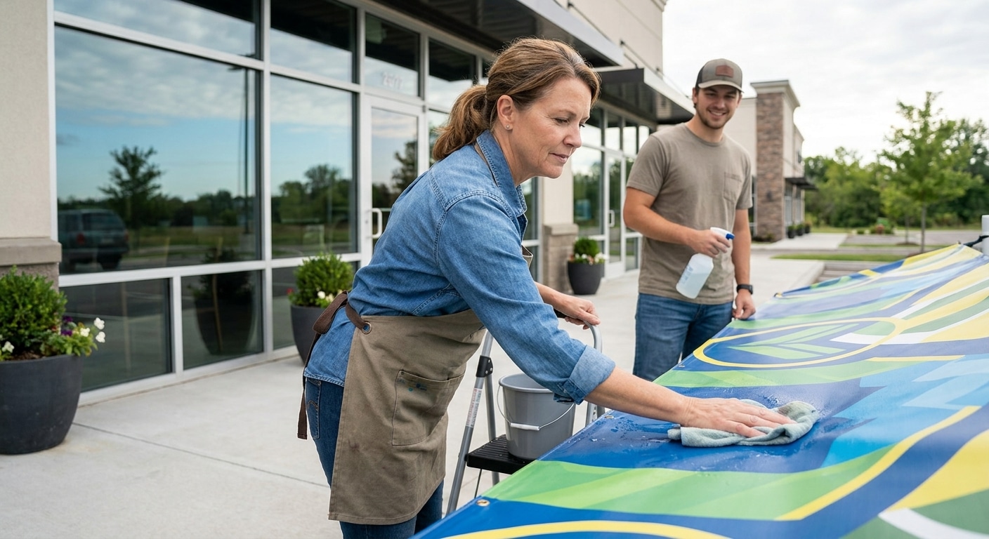 วิธีดูแลป้ายไวนิลและสติ๊กเกอร์ให้สีสดทนแดดทนฝน - vinyl-sticker-maintenance-tips